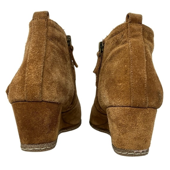 Franco Sarto Anita Women’s Booties Size 10 M Copper Brown Casual Side Zip Buckle - Picture 4 of 14